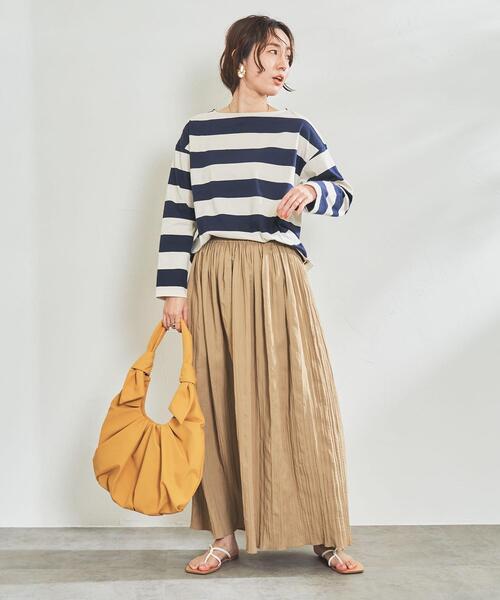 coen（コーエン）の「【WEB限定復刻】ワイドボーダーボートネックカットソー（Tシャツ/カットソー・レディース・ダークグレー/ネイビー/ブラック/ブラウン・MEDIUM/LARGE）」の20枚目の写真