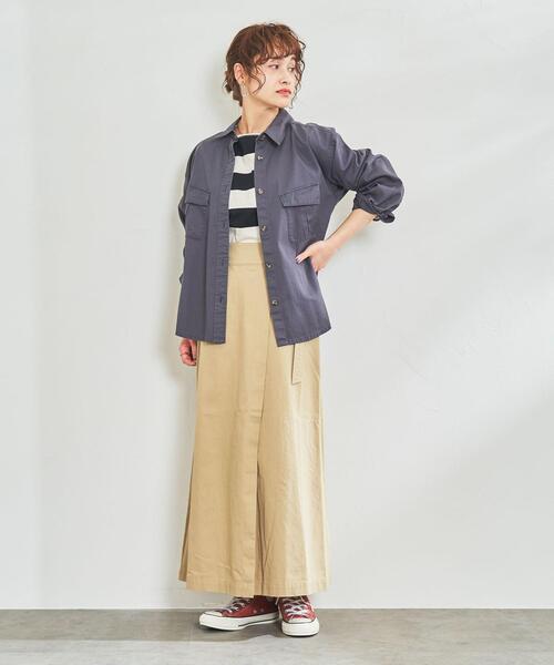 coen（コーエン）の「【WEB限定復刻】ワイドボーダーボートネックカットソー（Tシャツ/カットソー・レディース・ダークグレー/ネイビー/ブラック/ブラウン・MEDIUM/LARGE）」の17枚目の写真