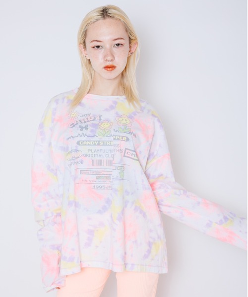 Candy Stripper(キャンディストリッパー)の「JOYFUL CANDY TIE DYE トップス(Tシャツ/カットソー・レディース・ネイビー/ピンク/エメラルド・2)」の10枚目の写真