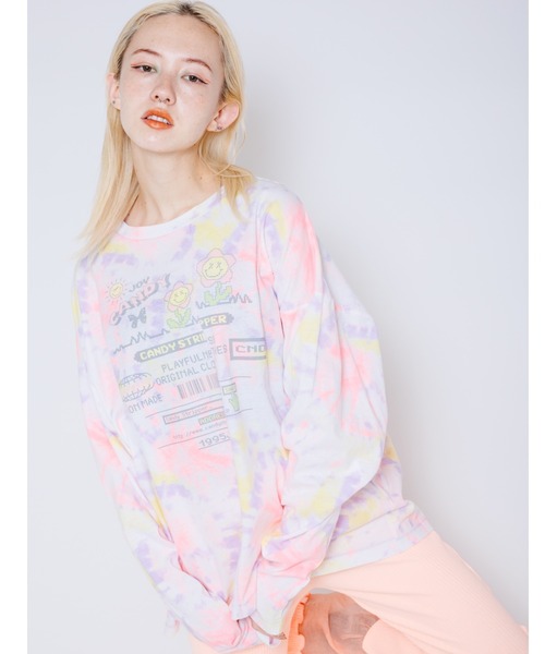 Candy Stripper(キャンディストリッパー)の「JOYFUL CANDY TIE DYE トップス(Tシャツ/カットソー・レディース・ネイビー/ピンク/エメラルド・2)」の11枚目の写真