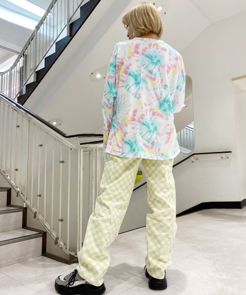 Candy Stripper(キャンディストリッパー)の「JOYFUL CANDY TIE DYE トップス(Tシャツ/カットソー・レディース・ネイビー/ピンク/エメラルド・2)」の4枚目の写真