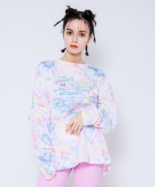Candy Stripper(キャンディストリッパー)の「JOYFUL CANDY TIE DYE トップス(Tシャツ/カットソー・レディース・ネイビー/ピンク/エメラルド・2)」の8枚目の写真