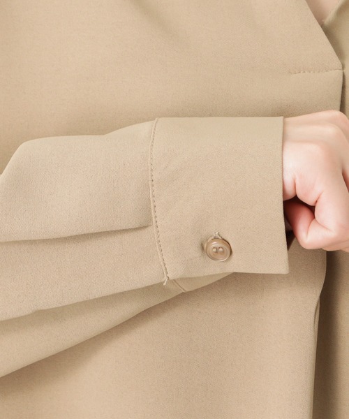 NAVY（ネイビー）の「涼感麻風キーネックブラウス（シャツ/ブラウス・レディース・グリーン/ベージュ/ホワイト・フリー）」の13枚目の写真