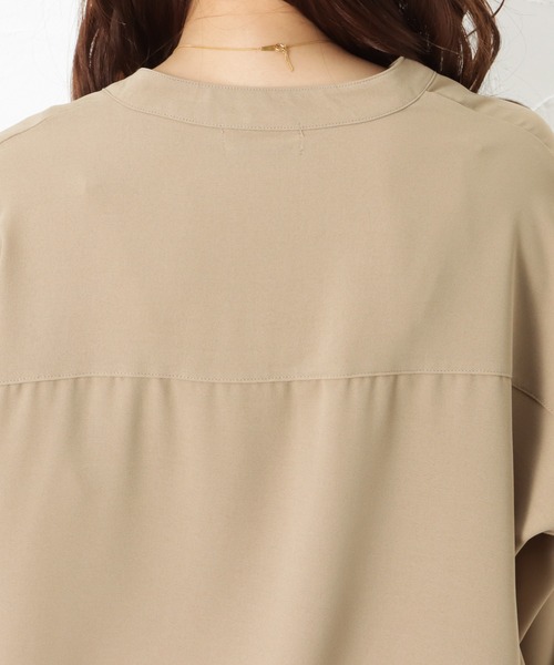 NAVY（ネイビー）の「涼感麻風キーネックブラウス（シャツ/ブラウス・レディース・グリーン/ベージュ/ホワイト・フリー）」の16枚目の写真