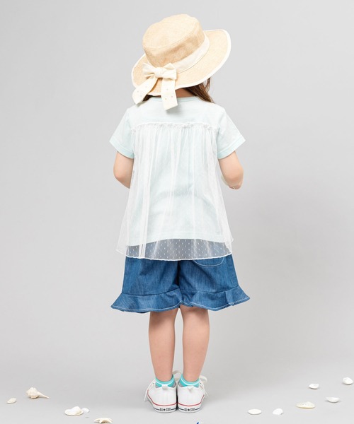 KP(ケーピー)の「デニム/コットンツイルの裾フリルキュロット(100-130cm)(その他パンツ・キッズ・カーキ/ブルー・110cm/100cm/120cm/130cm)」の8枚目の写真