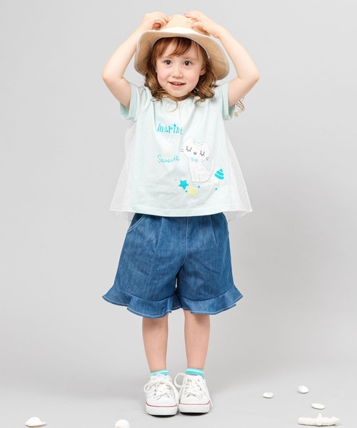 KP(ケーピー)の「デニム/コットンツイルの裾フリルキュロット(100-130cm)(その他パンツ・キッズ・カーキ/ブルー・110cm/100cm/120cm/130cm)」の11枚目の写真