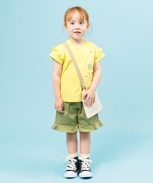 KP(ケーピー)の「デニム/コットンツイルの裾フリルキュロット(100-130cm)(その他パンツ・キッズ・カーキ/ブルー・110cm/100cm/120cm/130cm)」の7枚目の写真
