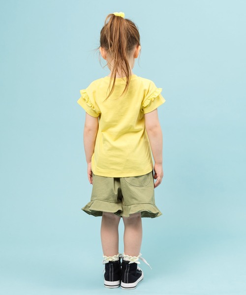 KP(ケーピー)の「デニム/コットンツイルの裾フリルキュロット(100-130cm)(その他パンツ・キッズ・カーキ/ブルー・110cm/100cm/120cm/130cm)」の9枚目の写真
