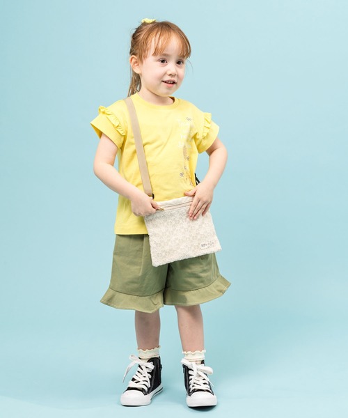 KP(ケーピー)の「デニム/コットンツイルの裾フリルキュロット(100-130cm)(その他パンツ・キッズ・カーキ/ブルー・110cm/100cm/120cm/130cm)」の6枚目の写真