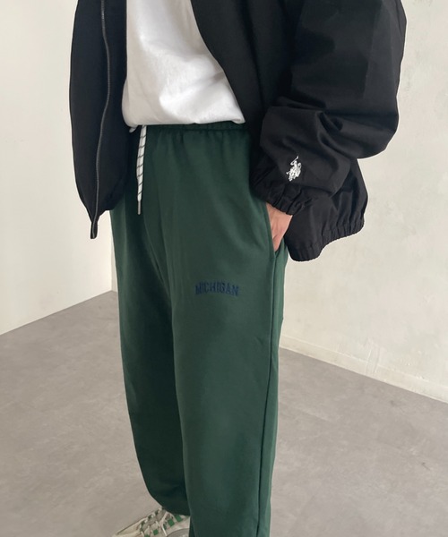 CPCM（シーピーシーエム）の「1ポイント刺繍裏毛スウェットパンツ（スウェットパンツ・メンズ・ネイビー/グレー/グリーン/マスタード・FREE）」の21枚目の写真