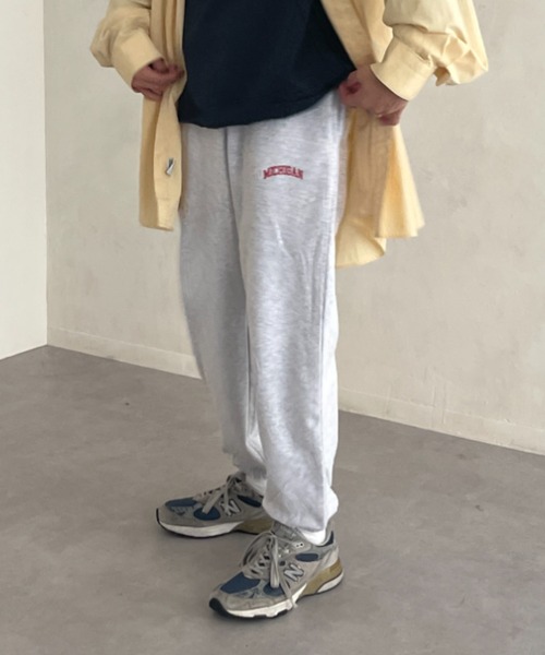 CPCM（シーピーシーエム）の「1ポイント刺繍裏毛スウェットパンツ（スウェットパンツ・メンズ・ネイビー/グレー/グリーン/マスタード・FREE）」の7枚目の写真