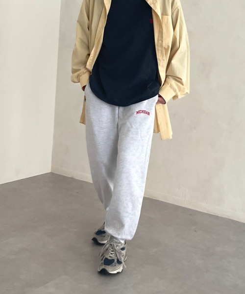 CPCM（シーピーシーエム）の「1ポイント刺繍裏毛スウェットパンツ（スウェットパンツ・メンズ・ネイビー/グレー/グリーン/マスタード・FREE）」の9枚目の写真