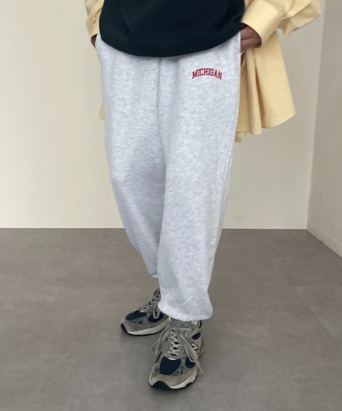 CPCM（シーピーシーエム）の「1ポイント刺繍裏毛スウェットパンツ（スウェットパンツ・メンズ・ネイビー/グレー/グリーン/マスタード・FREE）」の10枚目の写真