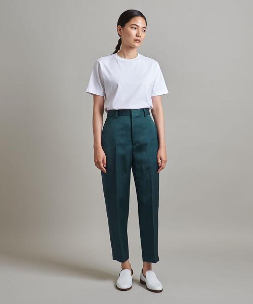 LOEFF（ロエフ）の「＜LOEFF（ロエフ）＞TA/PL サテン クロップドパンツ（スラックス・レディース・ダークグリーン/ライム・1/2/0）」の17枚目の写真
