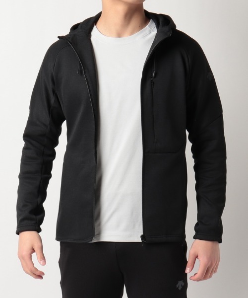DESCENTE(デサント)の「【デサントアスレチック】アクティブテックメランジェフーディー / ACTIVE TECH MELANGE HOODIE スウェットフルジップパーカー 吸水 ストレッチ UPF50+ ランニング トレーニング(マウンテンパーカー・メンズ・ホワイト系その他/杢グレー/ネイビー系/ブラック系その他・SMALL/MEDIUM/X-LARGE/LARGE)」の6枚目の写真