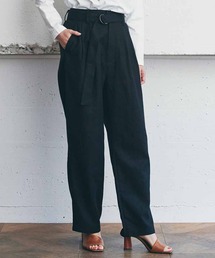 MEDE19F | ＭＥＤＥ１９Ｆ　リネン混ヘリンボーン素材のベルテッドパンツ(その他パンツ)