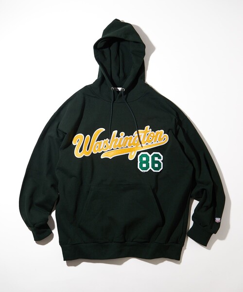 FREAK'S STORE（フリークスストア）の「FREAK'S STORE/フリークスストア フェルトロゴ SWEAT HOODIE/スウェット/サガラ/刺繍（パーカー・メンズ・グレー/グリーン/ブラック/ライトグレー・LARGE/MEDIUM）」の4枚目の写真