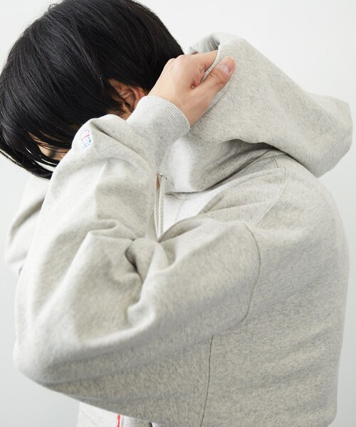 FREAK'S STORE（フリークスストア）の「FREAK'S STORE/フリークスストア フェルトロゴ SWEAT HOODIE/スウェット/サガラ/刺繍（パーカー・メンズ・グレー/グリーン/ブラック/ライトグレー・LARGE/MEDIUM）」の11枚目の写真
