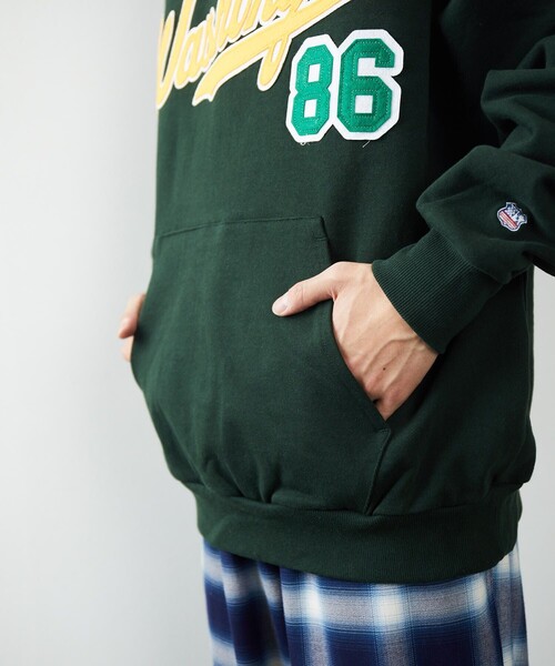 FREAK'S STORE（フリークスストア）の「FREAK'S STORE/フリークスストア フェルトロゴ SWEAT HOODIE/スウェット/サガラ/刺繍（パーカー・メンズ・グレー/グリーン/ブラック/ライトグレー・LARGE/MEDIUM）」の19枚目の写真