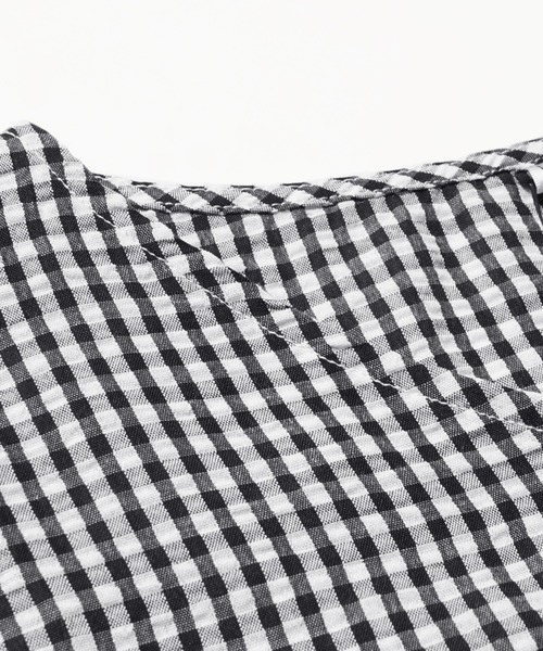coca(coca)(コカ)の「ギンガムチェックVネックワンピース(ワンピース・レディース・ブラック・M/L)」の10枚目の写真