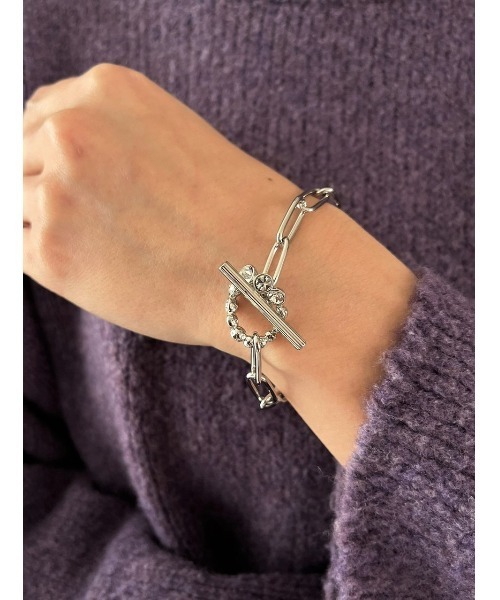 mou（モウ）の「ストーンフープマンテルブレスレット（ブレスレット・レディース・ゴールド/シルバー・FREE）」の2枚目の写真