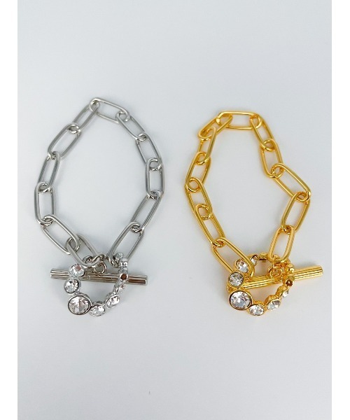 mou（モウ）の「ストーンフープマンテルブレスレット（ブレスレット・レディース・ゴールド/シルバー・FREE）」の4枚目の写真