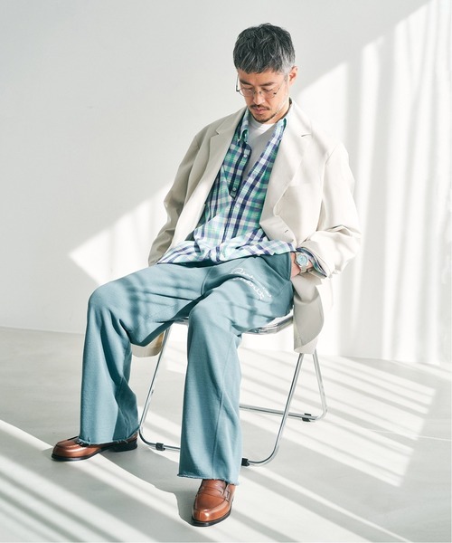 REMI RELIEF（レミレリーフ）の「【REMI RELIEF / レミレリーフ】別注 刺繍スウェットパンツ（スウェットパンツ・メンズ・ホワイト/グリーン系その他・MEDIUM/LARGE）」の14枚目の写真