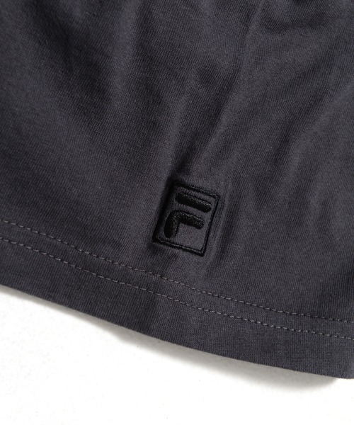 FILA(フィラ)の「FILA/フィラ 筆記体 ブランドロゴ刺繍 配色切替 ドロップショルダー 半袖 Tシャツ ワンピース(ワンピース・レディース・ホワイト/ブラック/チャコール/グリーン・FREE)」の11枚目の写真