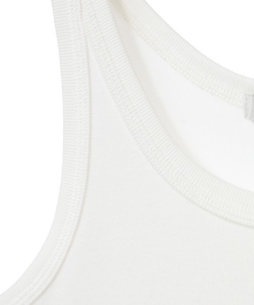 CLANE（クラネ）の「BASIC RIB TANK TOPS（タンクトップ・レディース・ホワイト/ブラック/ベージュ/アイボリー・1/2）」の15枚目の写真