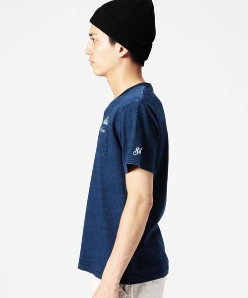 ROSE BUD COUPLES （ローズ バッド カップルズ）の「【カタログ掲載】MCT-15117 INDIGO TEE S/S V/N PKT W/EMB.（Tシャツ/カットソー・メンズ・ダークインディゴブルー/ライトインディゴブルー・SMALL/MEDIUM/LARGE）」の6枚目の写真