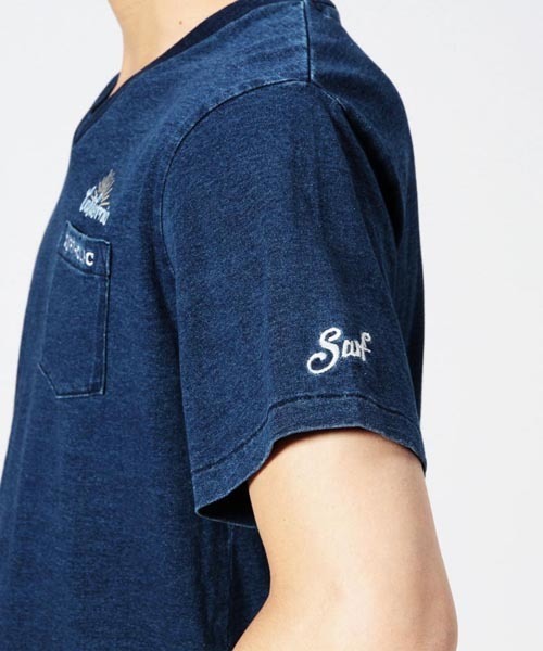 ROSE BUD COUPLES （ローズ バッド カップルズ）の「【カタログ掲載】MCT-15117 INDIGO TEE S/S V/N PKT W/EMB.（Tシャツ/カットソー・メンズ・ダークインディゴブルー/ライトインディゴブルー・SMALL/MEDIUM/LARGE）」の11枚目の写真