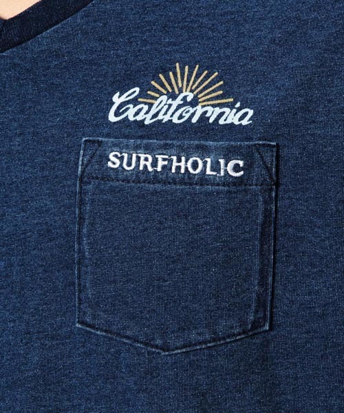 ROSE BUD COUPLES （ローズ バッド カップルズ）の「【カタログ掲載】MCT-15117 INDIGO TEE S/S V/N PKT W/EMB.（Tシャツ/カットソー・メンズ・ダークインディゴブルー/ライトインディゴブルー・SMALL/MEDIUM/LARGE）」の10枚目の写真