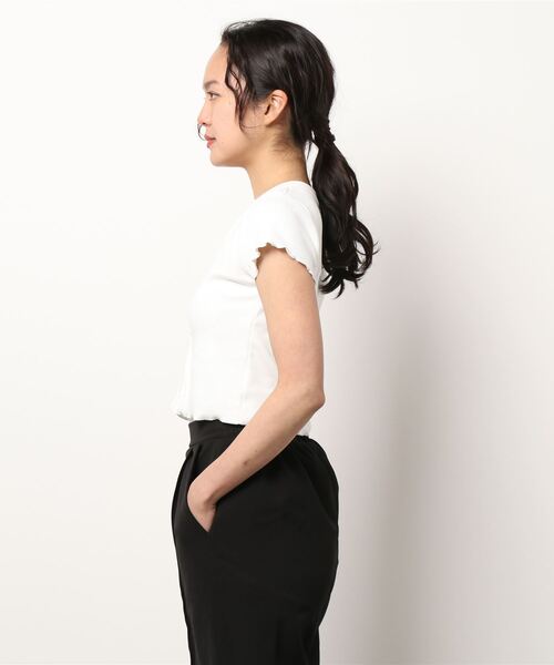 FIG&VIPER（フィグアンドバイパー）の「メロウリブTOP（Tシャツ/カットソー・レディース・ホワイト/ブラック/ピンク・FREE）」の4枚目の写真