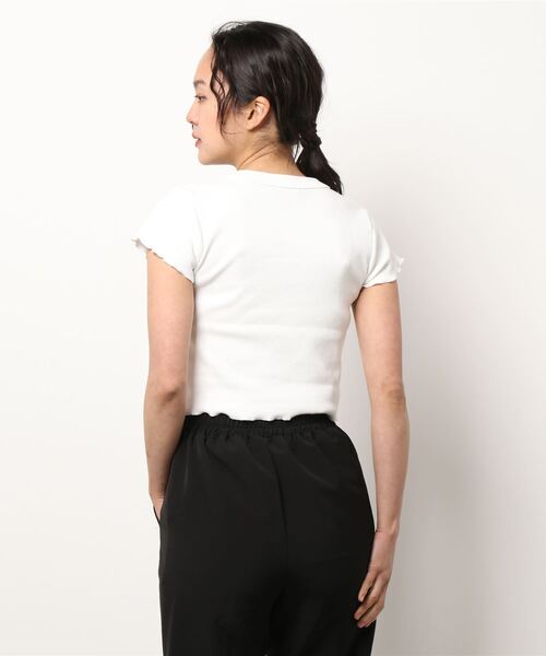 FIG&VIPER（フィグアンドバイパー）の「メロウリブTOP（Tシャツ/カットソー・レディース・ホワイト/ブラック/ピンク・FREE）」の5枚目の写真