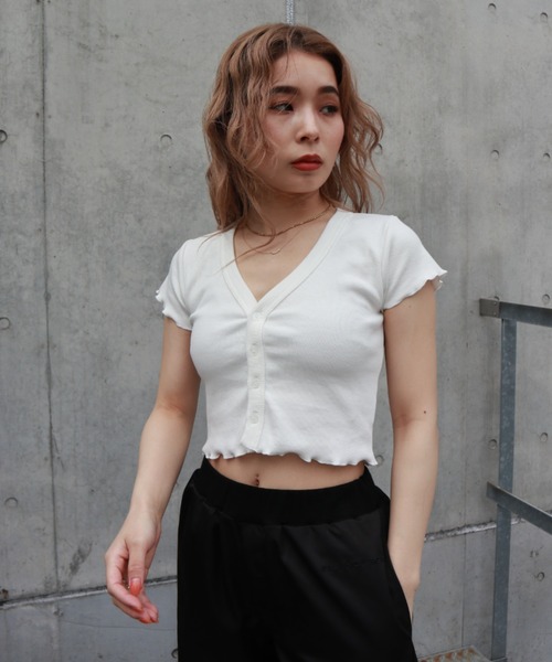 FIG&VIPER（フィグアンドバイパー）の「メロウリブTOP（Tシャツ/カットソー・レディース・ホワイト/ブラック/ピンク・FREE）」の13枚目の写真