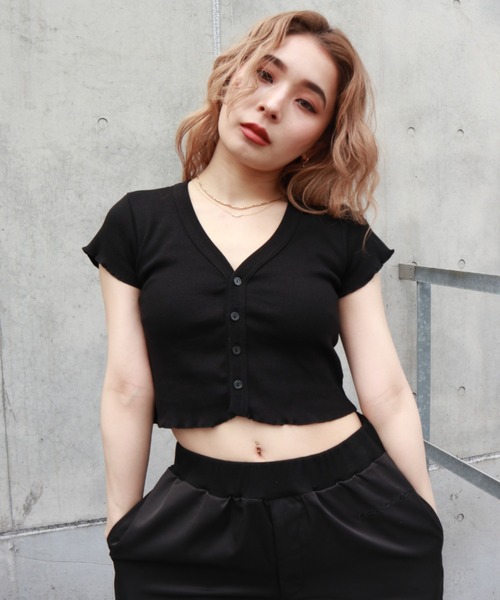 FIG&VIPER（フィグアンドバイパー）の「メロウリブTOP（Tシャツ/カットソー・レディース・ホワイト/ブラック/ピンク・FREE）」の12枚目の写真