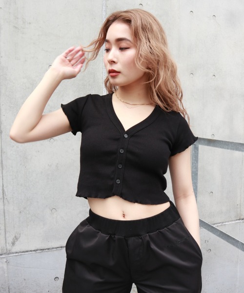 FIG&VIPER（フィグアンドバイパー）の「メロウリブTOP（Tシャツ/カットソー・レディース・ホワイト/ブラック/ピンク・FREE）」の10枚目の写真