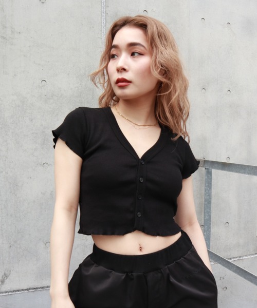 FIG&VIPER（フィグアンドバイパー）の「メロウリブTOP（Tシャツ/カットソー・レディース・ホワイト/ブラック/ピンク・FREE）」の9枚目の写真