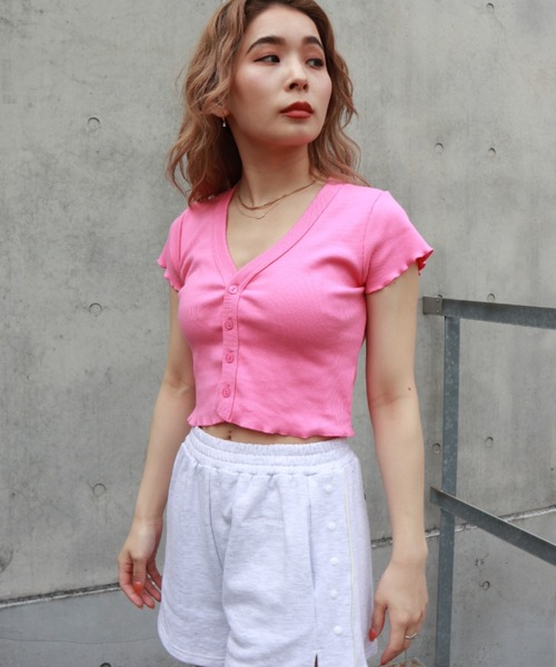 FIG&VIPER（フィグアンドバイパー）の「メロウリブTOP（Tシャツ/カットソー・レディース・ホワイト/ブラック/ピンク・FREE）」の8枚目の写真