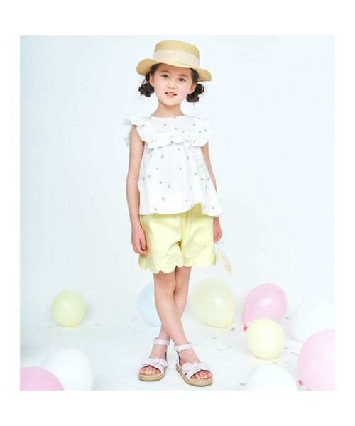 apres les cours(アプレレクール)の「スカラップショートパンツ(その他パンツ・キッズ・インディゴブルー/ピンク/アイボリー/カーキ/イエロー/オレンジ/チェック・80/100/140/120/130/90/110)」の17枚目の写真