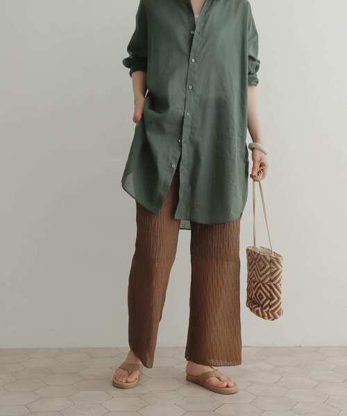 URBAN RESEARCH DOORS(アーバンリサーチドアーズ)の「シャーリングKNITパンツ(その他パンツ・レディース・ブラウン/ネイビー・MEDIUM)」の7枚目の写真