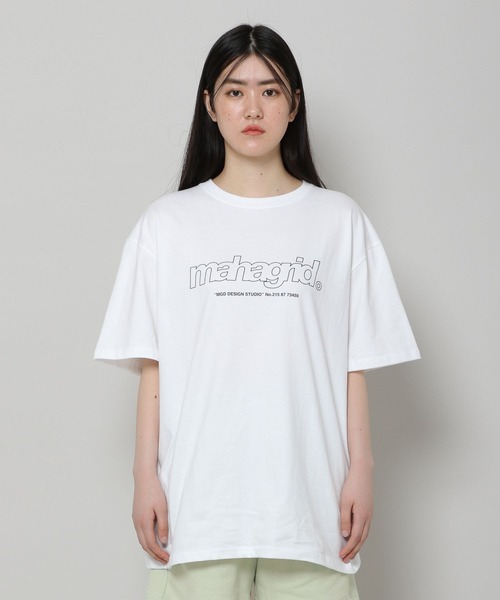 MAHAGRID（マハグリッド）の「【UNISEX】MAHAGRID／THIRD LOGO TEE　2277558（Tシャツ/カットソー・レディース・ホワイト/チャコール/ライトブルー/ブラック/レッド/クリーム・X-LARGE/MEDIUM/LARGE/SMALL）」の9枚目の写真