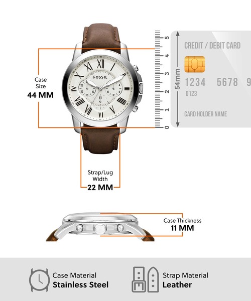 FOSSIL（フォッシル）の「フォッシル 腕時計 メンズ アナログ レザー FS4735（アナログ腕時計・メンズ・ブラウン・FREE）」の5枚目の写真