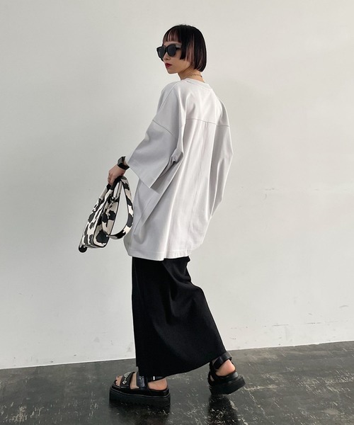 PAGEBOY（ページボーイ）の「カットスリットナロースカート（スカート・レディース・オフホワイト/ブラック/チャコールグレー・FREE）」の9枚目の写真