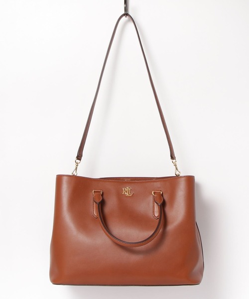 LAUREN RALPH LAUREN(ローレン ラルフ ローレン)の「スムーズ レザー ラージ Marcy サッチェル(ハンドバッグ・レディース・ブラウン・ONE)」の9枚目の写真