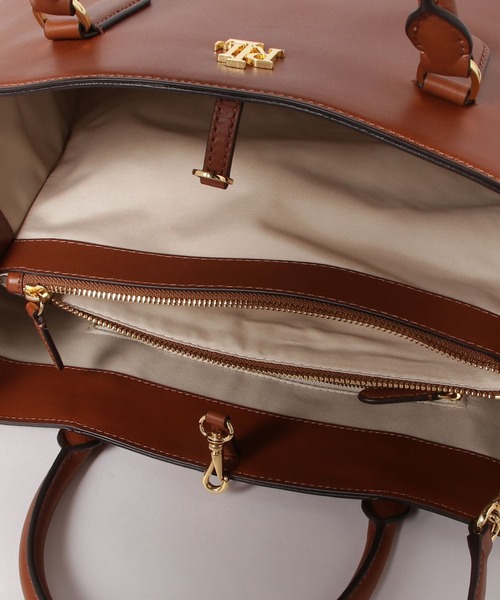 LAUREN RALPH LAUREN(ローレン ラルフ ローレン)の「スムーズ レザー ラージ Marcy サッチェル(ハンドバッグ・レディース・ブラウン・ONE)」の11枚目の写真