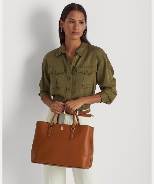 LAUREN RALPH LAUREN(ローレン ラルフ ローレン)の「スムーズ レザー ラージ Marcy サッチェル(ハンドバッグ・レディース・ブラウン・ONE)」の7枚目の写真