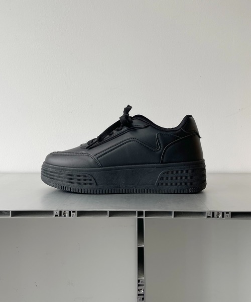 AS KNOW AS plus（アズノゥアズプラス）の「ロゴ 厚底スニーカー（スニーカー・レディース・ホワイト/ブラック/ベージュ・S/M/L/LL）」の14枚目の写真