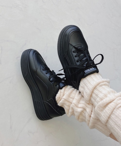 AS KNOW AS plus（アズノゥアズプラス）の「ロゴ 厚底スニーカー（スニーカー・レディース・ホワイト/ブラック/ベージュ・S/M/L/LL）」の18枚目の写真