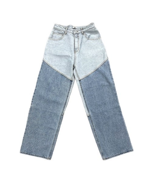 Chikashitsu +(チカシツプラス)の「【Chikashitsu +/チカシツプラス】switch design denim pants/ワイドデニム ブルーデニム デニムパンツ ボトム ズボン(デニムパンツ・メンズ・ライトブルー・M/L)」の14枚目の写真